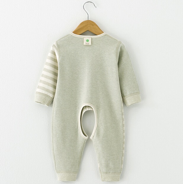 Colored Cotton Long Sleeves Baby Romper