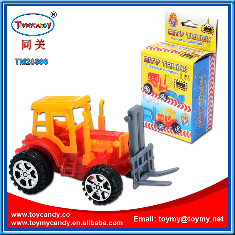 DIY Block Pull Back Engineer Truck Education Toy with Candy