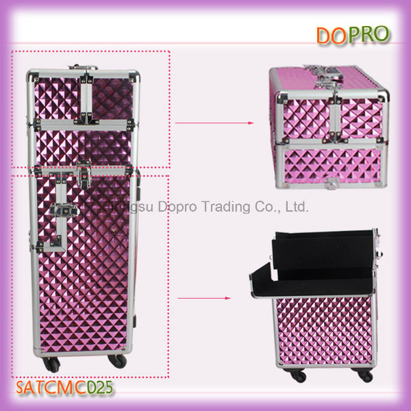 3 Patterns Available Professional Travel Trolley Makeup Artist Case (SATCMC025)