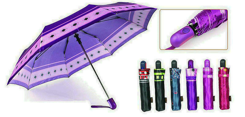 Print Satin Windproof Aluminium Compact Umbrella (YS-3FM21083941R)