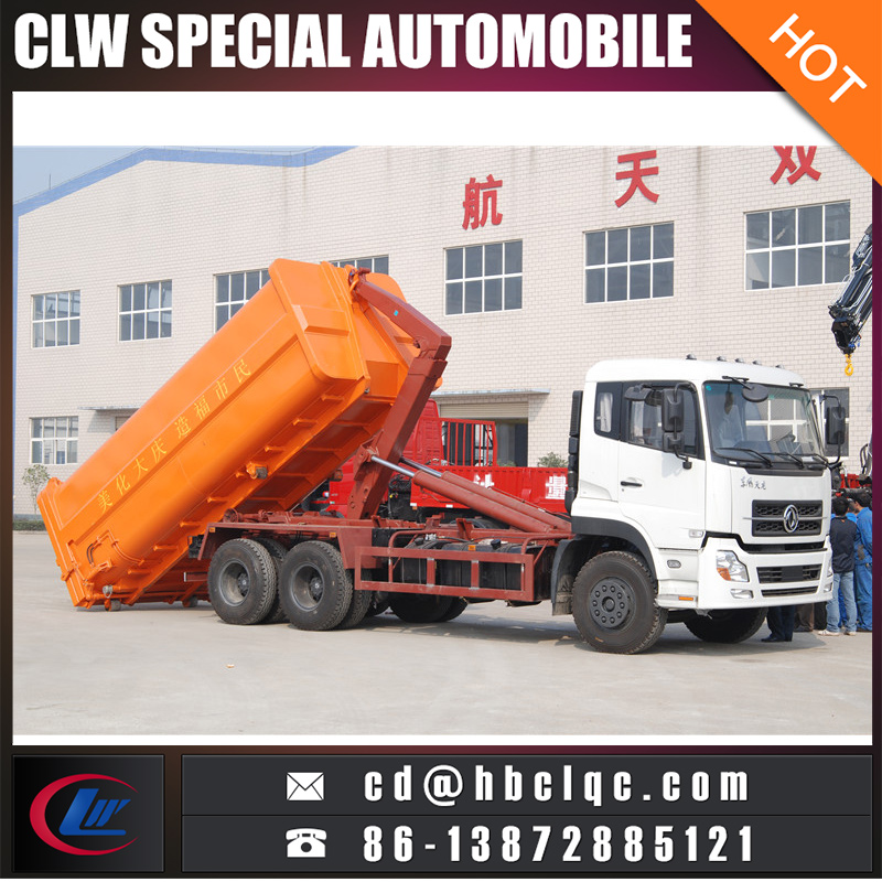 6X4 16m3 18m3 Hydraulic Lifter Garbage Truck Hook Lift Garbage Truck