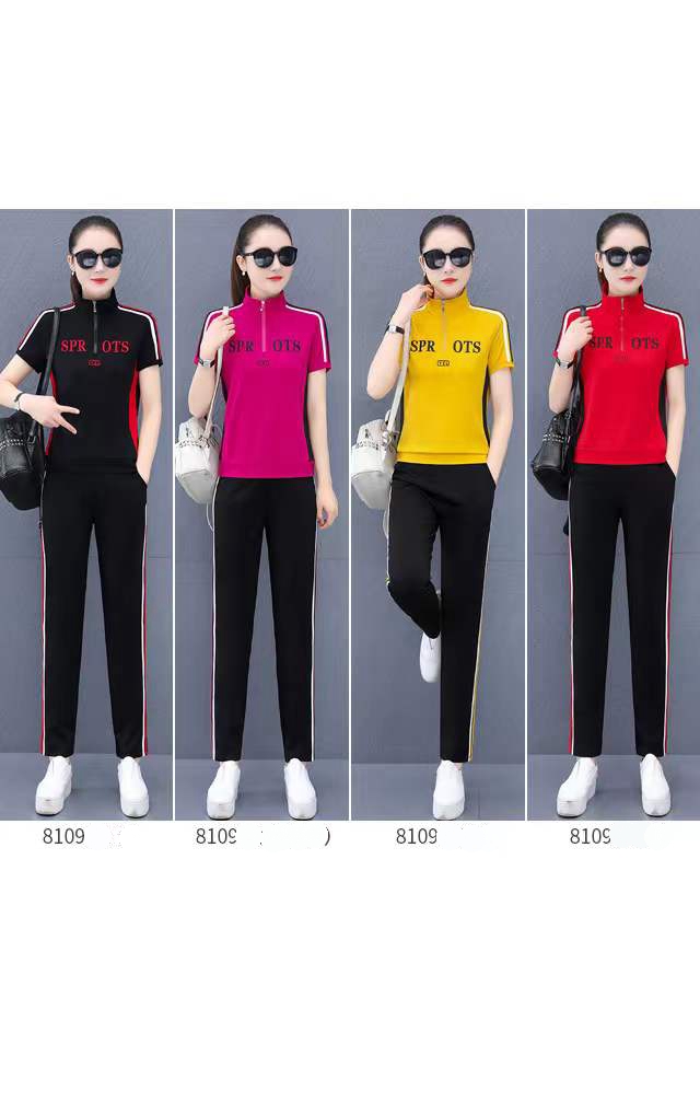women summer sports leisure  suit with short sleeves