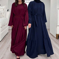 لباس زنانه UNI فروش عمده لباس اسلامی Abaya 2025 ژاکت کش باف پشمی و لباس داخلی 2 تکه Abaya ست بزرگسالان1