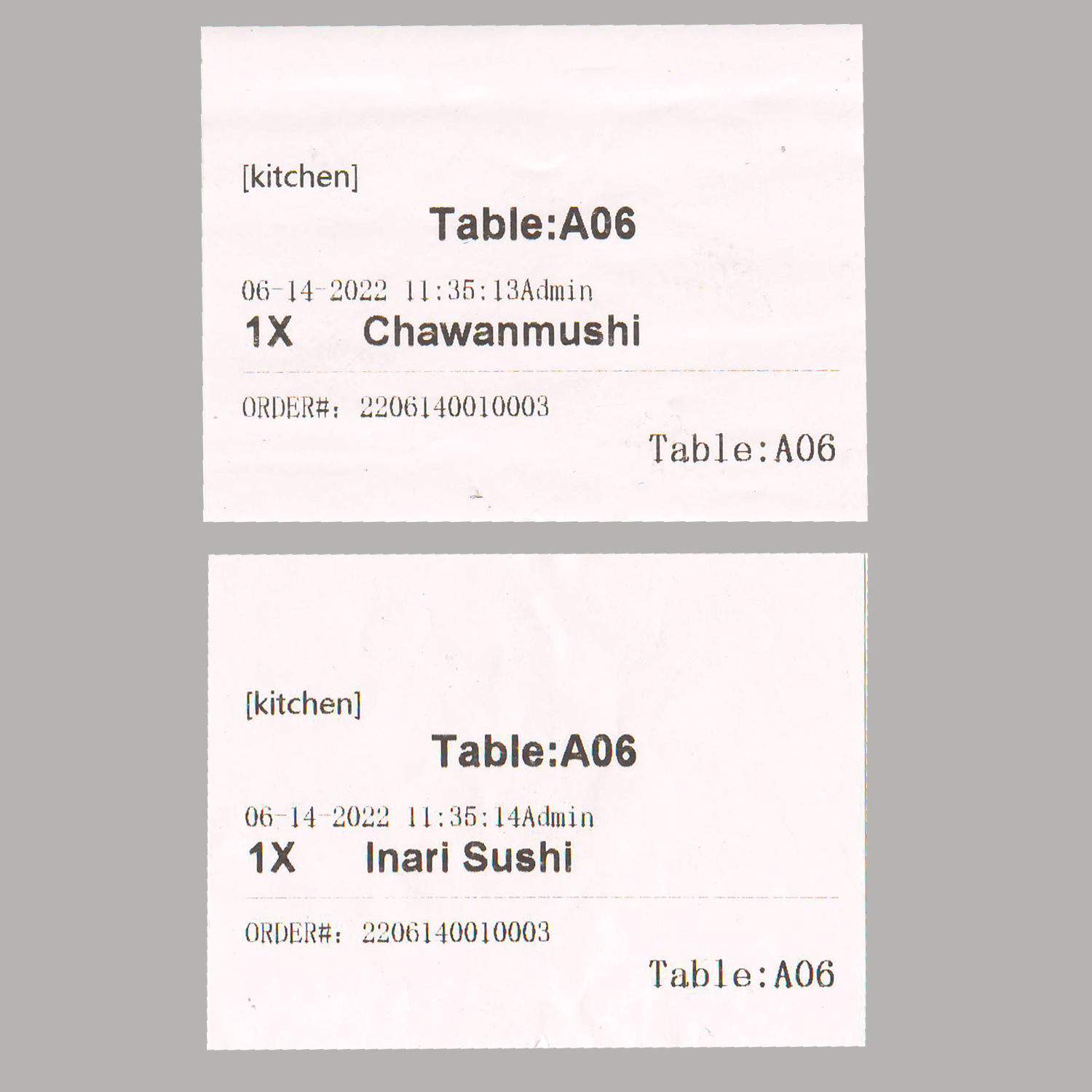 restaurant table ordering system