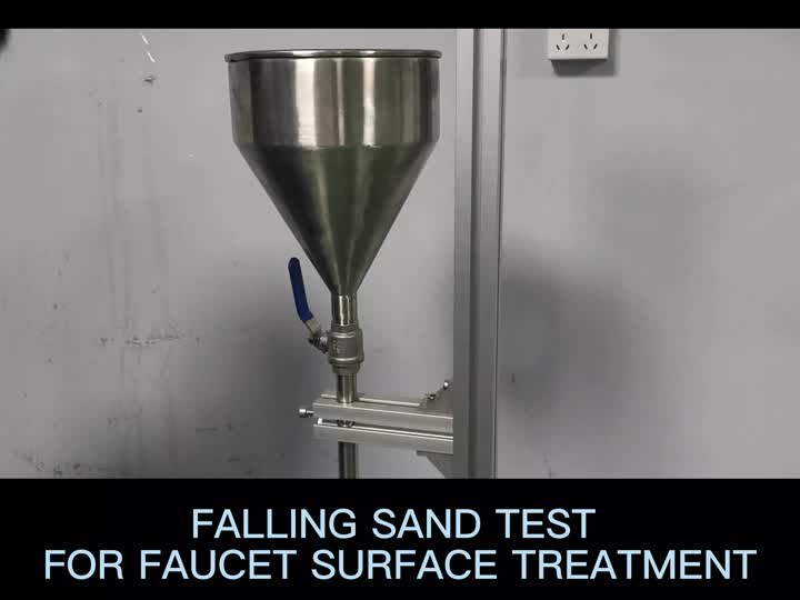 FALLING SAND TEST FOR FAUCET SURFACE TREATMENT