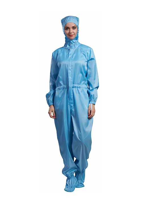 Cleanroom Coverall With Hood And Socks Bottons