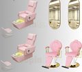 High Quality Pink Barber Shop Salon Furniture Set - Chair for Hairdressing and Shampoo1