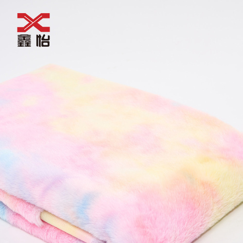 Rabbit hair tie-dye fabric