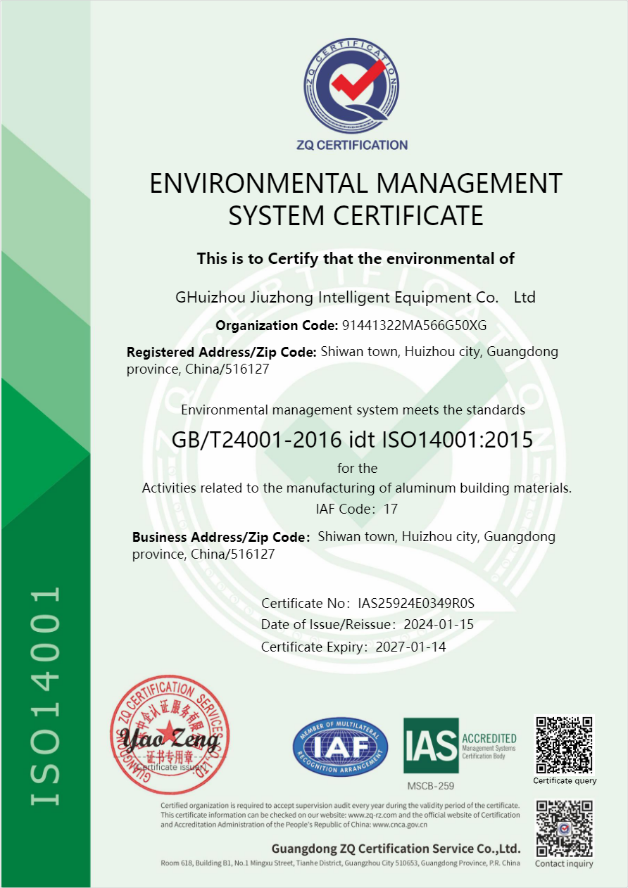ENVIRONMENTAL MANAGEMENT SYSTEM CERTIFICATE