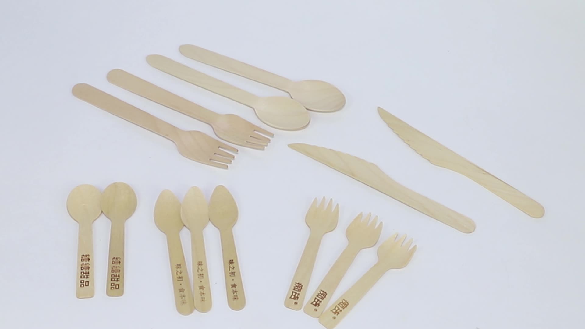 Wooden cutlery Safe and practical disposable wooden spoon knife fork set1