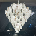 Modern Villa Round Hand Blown Glass Leaf Pendant Light1