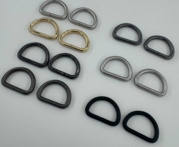 D-shaped buckles, semi-circular rings