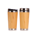 Customized 304 Stainless Steel Vacuum Flask Coffee Cup with Bamboo Shell and Double Insulation1