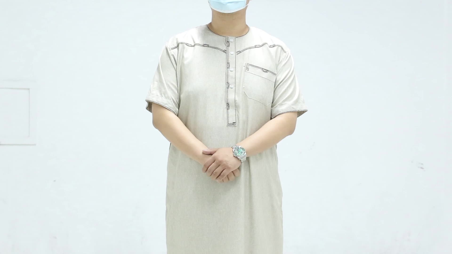 Abbigliamento maschile musulmano Dubai Design al haramain nuovissimo il thobe islamic thawb1