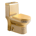 Luxury Porcelain Gold and White Plated WC Toilet Bowl for Bathroom Sanitary Wares1
