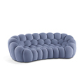 Modern Fabric Upholstery Curved Button Sofa - Bubble Style High Rebound Sponge (2-4 Seats)1