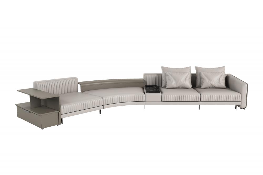 Modular Leather Sofas Oversized Couch with Side table