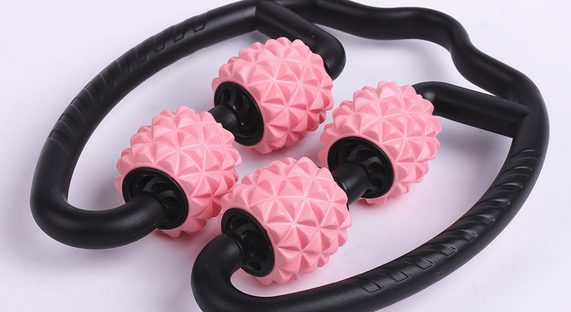 Fitness Accessories Custom Logo Printing Trigger Point Muscle Foam Roller Massager 4 Wheel1