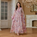 لباس سنتی مسلمان دبی Abaya Elegant Polyester MAXI پولک دوزی لوکس لباس اسلامی Jalabiya Abaya Dress1