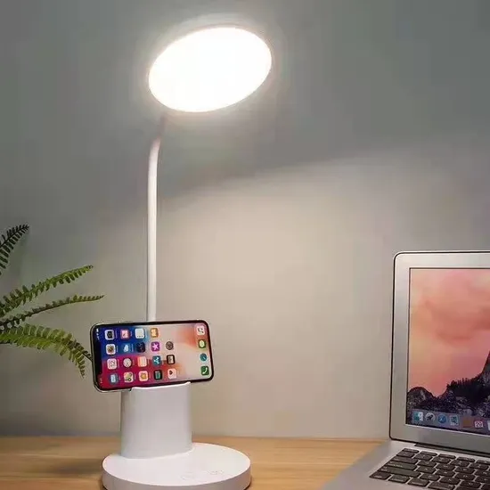 Lámpara de mesa USB nórdica con elegante 360 ​​grados con soporte de teléfono1