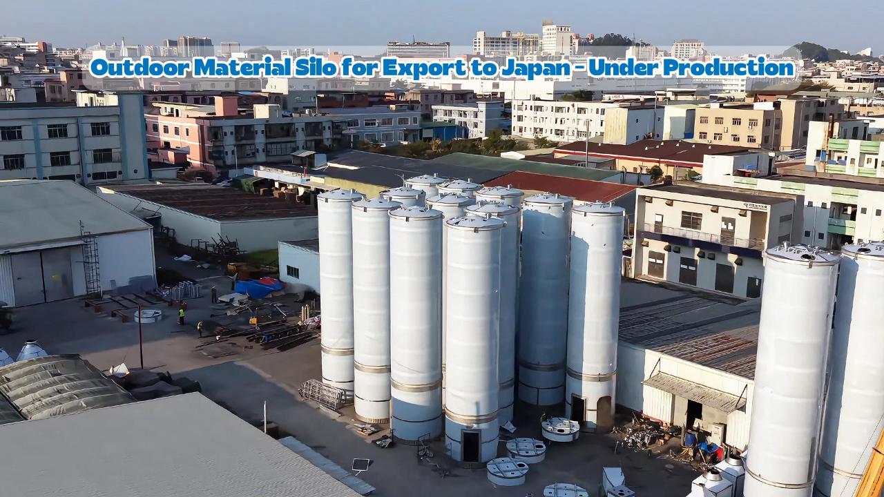 Silo de material externo em grande escala para exportação – em produção