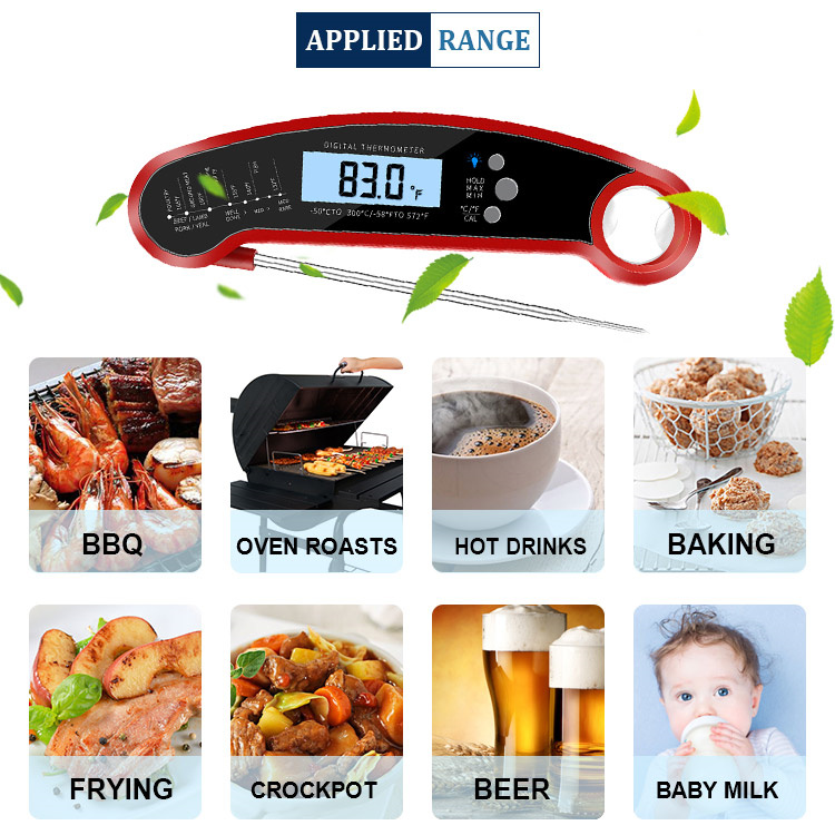 Instant Read Meat Thermometer for Cooking, Waterproof Digital Food Thermometer With Magnet