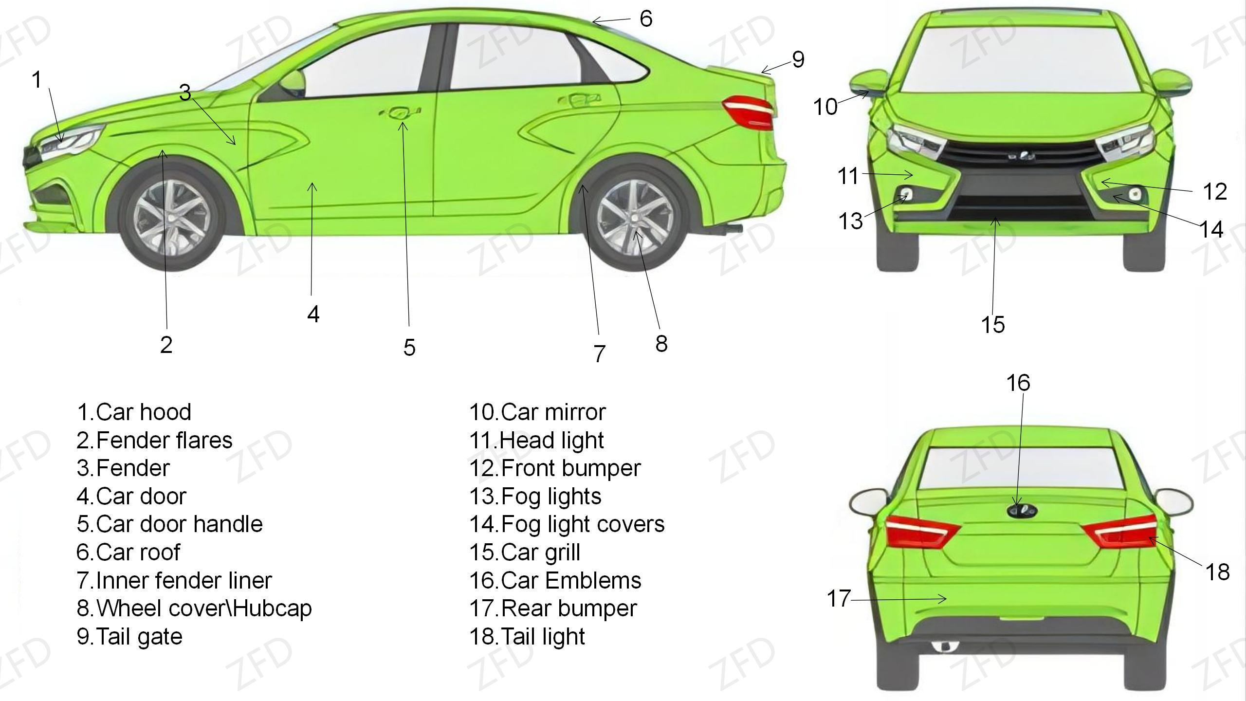 Lada vesta rear tail lights