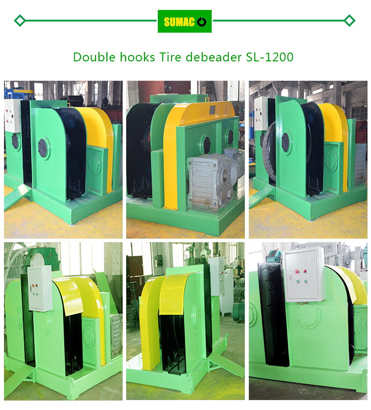 Double Hooks Tire Debeader Machinery