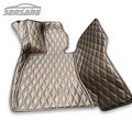 Luxury Golden Car Mats with Carbon Fiber 3D Auto Floor Mats1