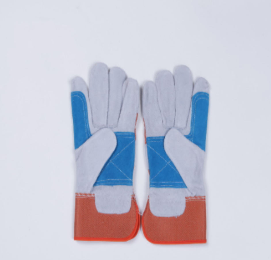 Leather stitched color gloves