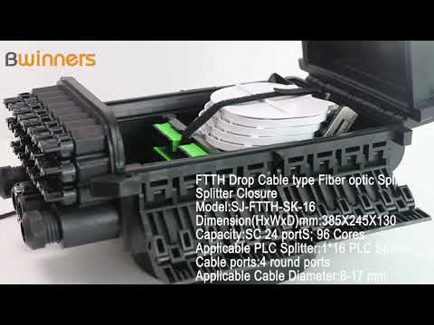 SJ-FTTH-SK-16 FTTH Drop Cable type Fiber optic Splice & Splitter Closure