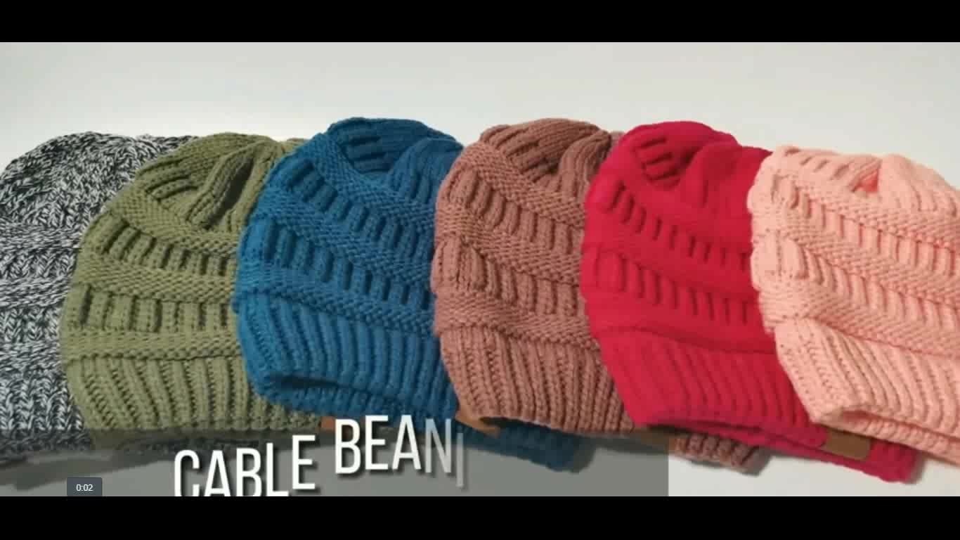 Winter Beanies Satin Lined Warm Thick Knitted Hats Slouchy Caps for Women1