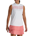 Προσαρμοσμένες κυρίες αναπνεύσιμες λευκές αμάνικες τένις τένις πουκάμισο πουκάμισες