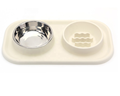 Grade Food Grau reutilizável Silicone Pet Food Bowl com SS Bow