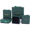 Han Hong Wholesale Custom Logo Square Schmuckschachtel Papier Bogen Geschenkbox Grüne Halskette Ohrringe Ring Schmuckschachtel1