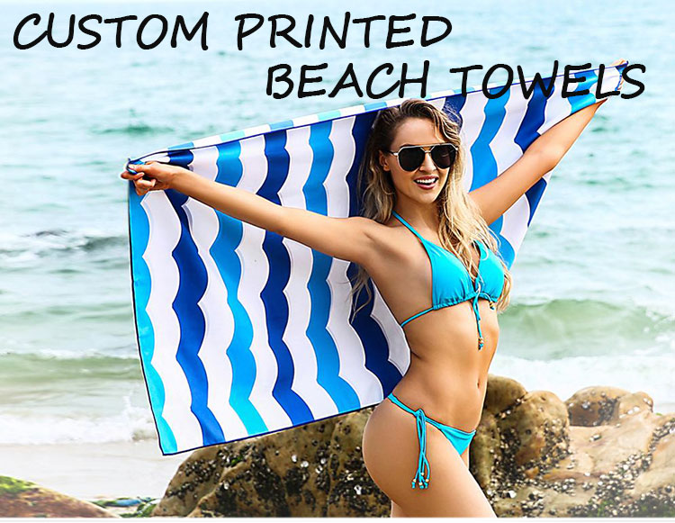 Hot Salking Microfiber Beach Tootes Beach Towels com logotipo personalizado Microfiber Terry Terry Cloth