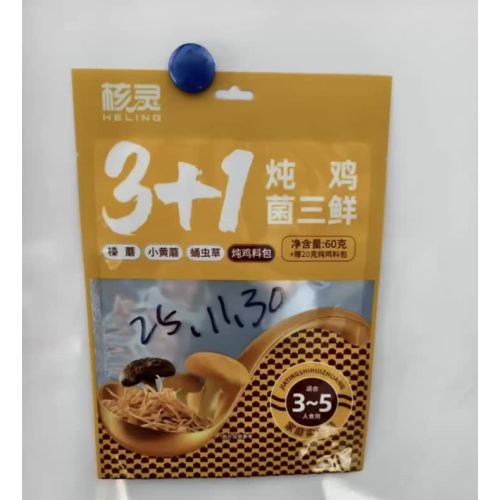 פאוץ' סטנד-אפ לתיבול תבשיל עוף פטריות עם חור לתליה