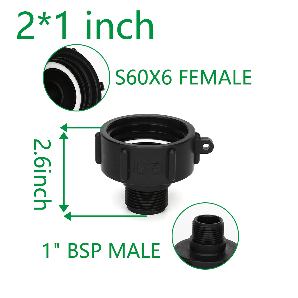 2 to 1 inch ibc adapter