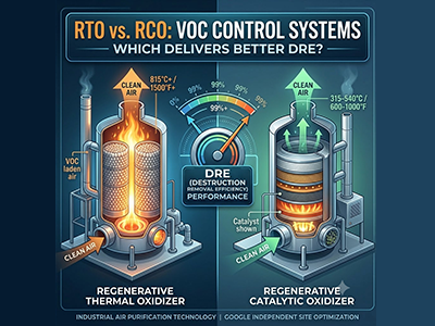 Oxidador térmico regenerativo (RTO) versus oxidante catalítico regenerativo (RCO): ¿Qué sistema de control de COV ofrece un mejor DRE?