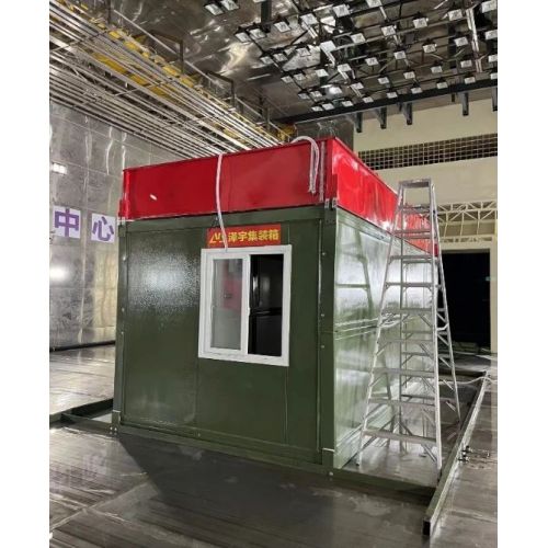 Tsinghua University Institute of Public Safety Institute는 다양한 극단적 재난 환경에 Jinming Folding Container House의 적응성에 대한 연구 및 개발 테스트를 수행합니다.