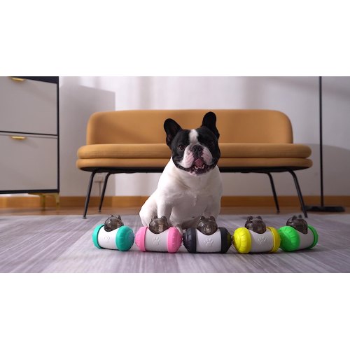 Pet Slow Feeder Toy Dog Food Dispenser Non-Battery Self Rotating Interactive Dog Cat Toy Puzzle Feeder for pet1