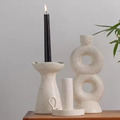 Nordic Beige Ceramic Candle Holder for Home Desktop Decoration1