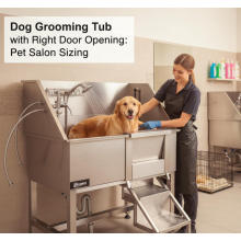 Dog Grooming Tub with Right Door Opening: Pet Salon Sizing