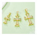 Trend Hiphop Diamond Cross Pendant Necklace in 925 Sterling Silver with Moissanite1
