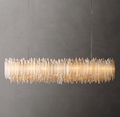 Selenite Crystal Linear Rectangular Dining Room Chandelier 72\" Natural Stone Lighting1