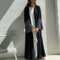 MQ085 لباس ساده مشکی ساده باز Abaya1