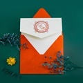 Square Rose Gold Foil Wedding Invitation Set with Envelope1