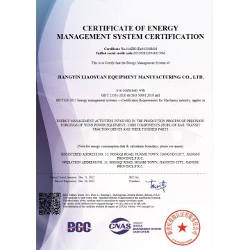 Certificate of Registration to ISO 50001:2018 - Energy Management Systems