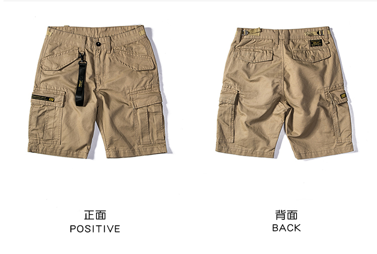 DD.A02 Pantalones cortos de trabajo con múltiples bolsillos Pantalones de cinco puntos sueltos de algodón puro para hombres Pantalones cortos de carga para hombres