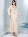 2025 عمده فروشی ترکیه EID Modest دبی عبایا گلدوزی گل مراکشی کفتان زنان مسلمان لباس آستین بلند Abaya Robe1